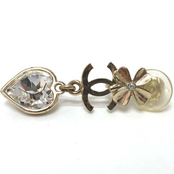 CHANEL Gold Logo Earrings